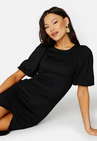 Puff Sleeve Slit Dress