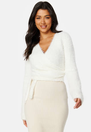 Rachell fluffy knitted wrap top