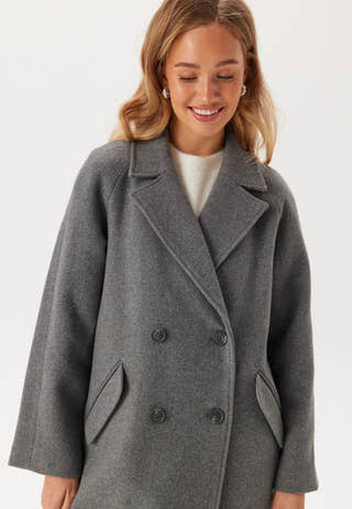 Raglan Sleeve Wool Blend Coat