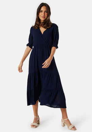 Puff Sleeve Viscose Dress