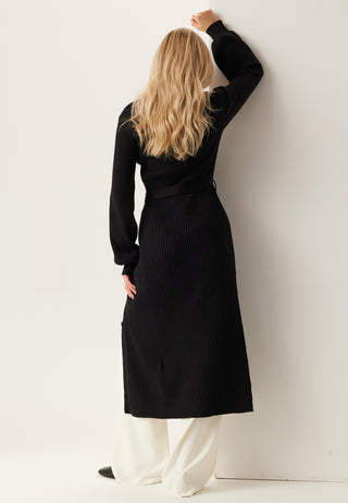 Rib Knitted Cardigan Dress