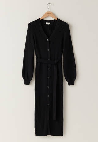 Rib Knitted Cardigan Dress