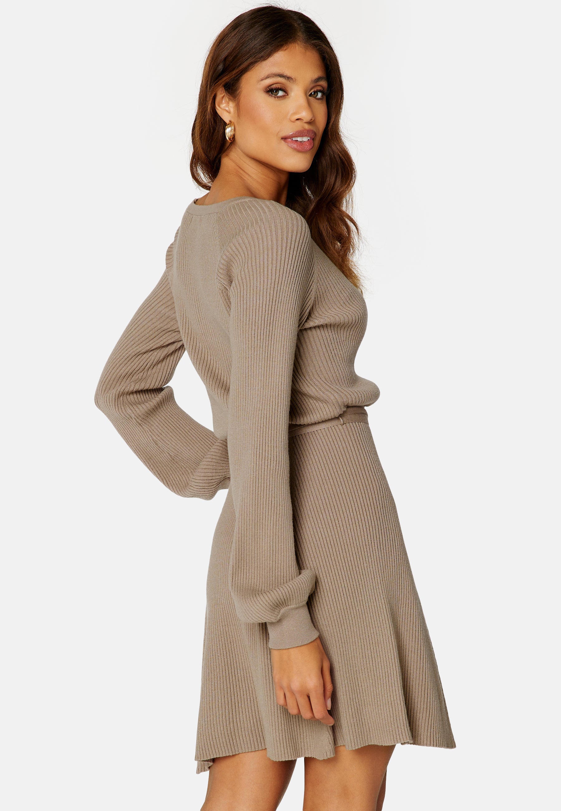 rib skater dress ASOS DESIGN supersoft wide rib skater mini dress with tie waist in black