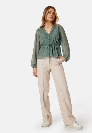 Dobby Dot V-neck Blouse