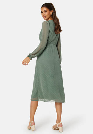 Dobby Dot V-neck Dress