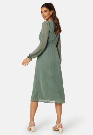 Dobby Dot V-neck Dress