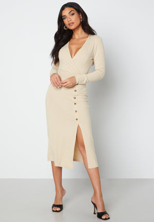 Rose long sleeve button dress