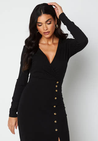 Rose long sleeve button dress