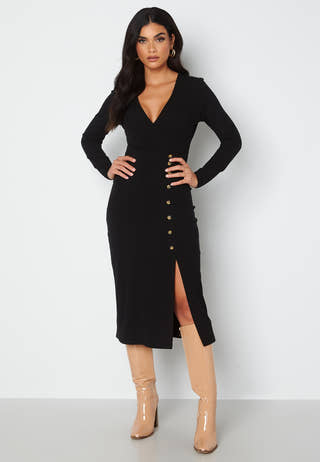 Rose long sleeve button dress