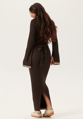 Round Neck Rib Knitted Maxi Dress