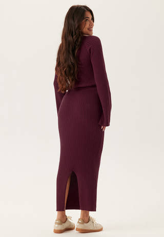 Round Neck Rib Knitted Maxi Dress