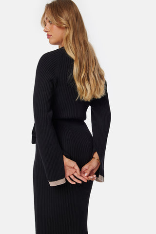 Round Neck Rib Knitted Maxi Dress