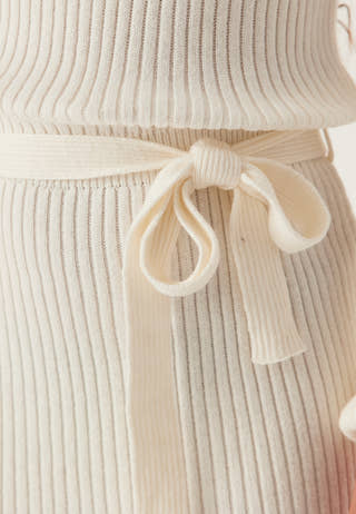 Round Neck Rib Knitted Midi Dress