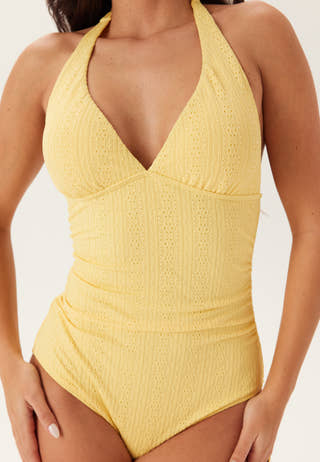 Ruched Broderie Anglaise Swimsuit