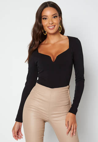 Square V-neck Long Sleeve Top