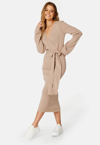 Samantha knitted wrap dress
