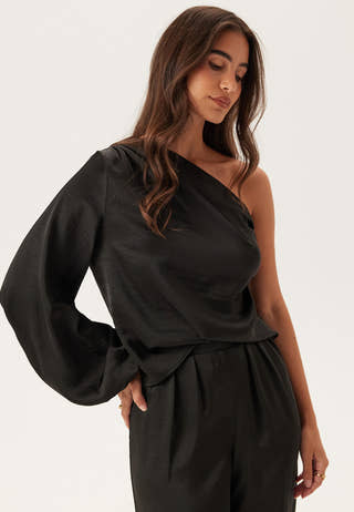 Satin One Shoulder Blouse