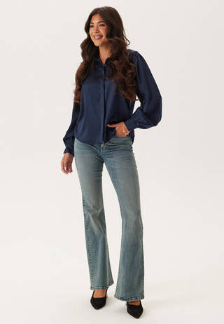Satin Puff Sleeve Shirt