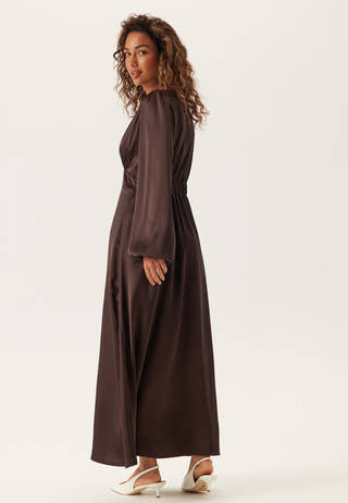 Satin V-neck Maxi Dress
