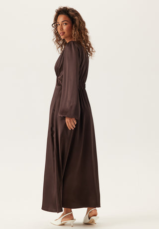 Satin V-neck Maxi Dress