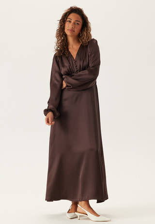 Satin V-neck Maxi Dress