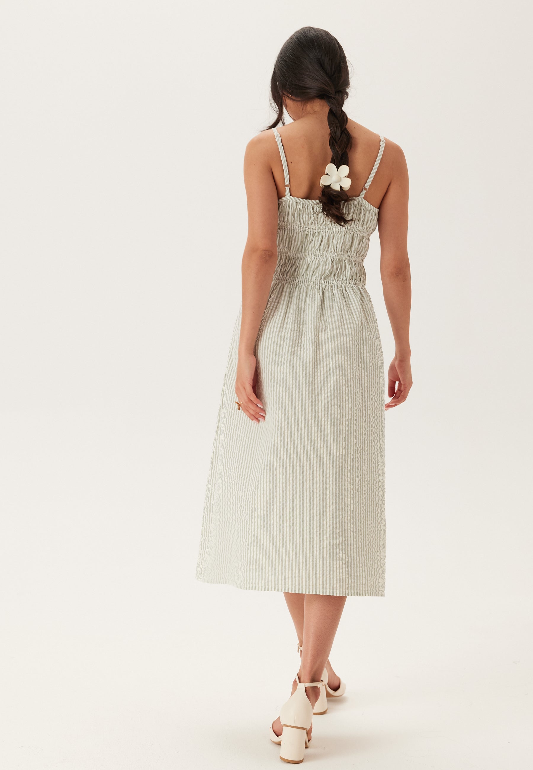 Bubbleroom – Seersucker Smock Dress – campaign-outlet – Green / Patterned Bubbleroom – Seersucker Smock Dress – campaign-outlet – Green / Patterned
