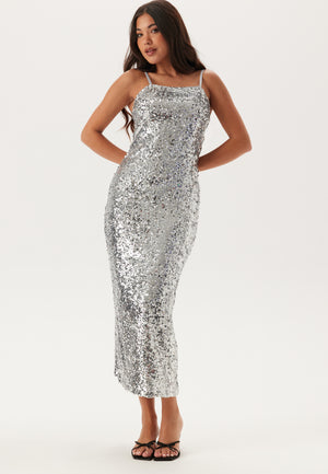 Bubbleroom Sequin Strap Dress campaign-outlet Silver Bubbleroom Sequin Strap Dress campaign-outlet Silver