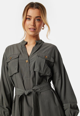 Shaima Cargo Shirt Dress