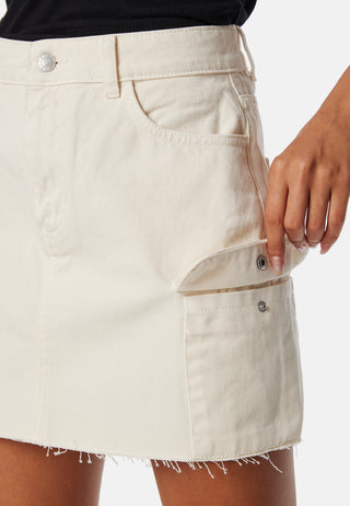 Short Cargo Denim Skirt