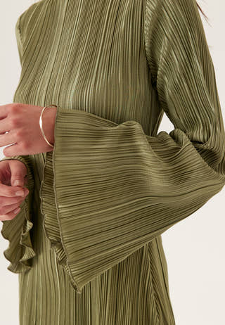 Short Pleated Frill Dress