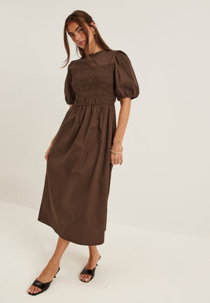 Smock Short Sleeve Cotton Dress