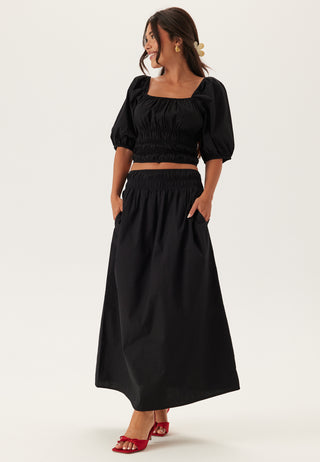 Smock Waist Maxi Skirt