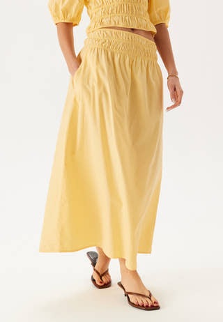 Smock Waist Maxi Skirt