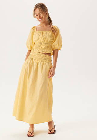 Smock Waist Maxi Skirt