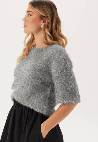Sparkling Knitted Short Sleeve Sweater
