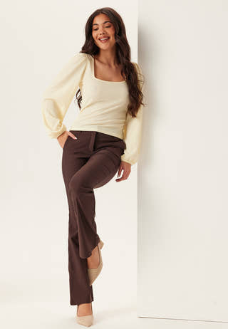 Square Neck Balloon Sleeve Top