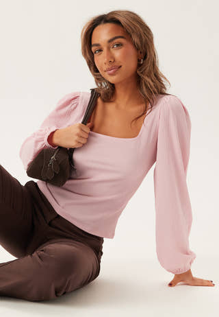 Square Neck Balloon Sleeve Top