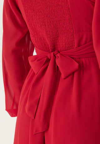 Square Neck L/S Georgette Dress