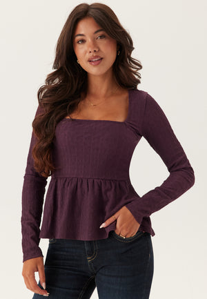 Square Neck Peplum Top