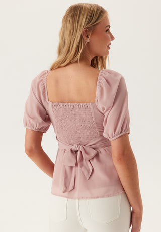 Square Neck S/S Georgette Blouse