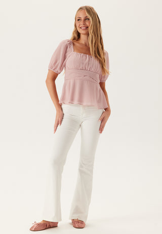 Square Neck S/S Georgette Blouse
