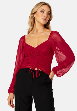 Stella ruched mesh top