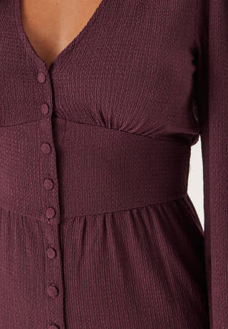 Structure Button Midi Dress