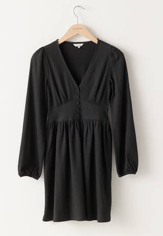 Structure Button Mini Dress