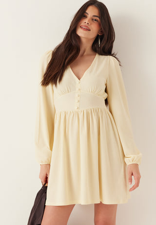 Structure Button Mini Dress