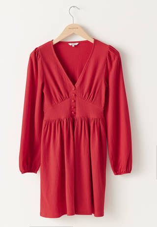 Structure Button Mini Dress