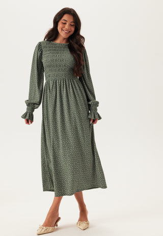 Structure Long Sleeve Midi Dress