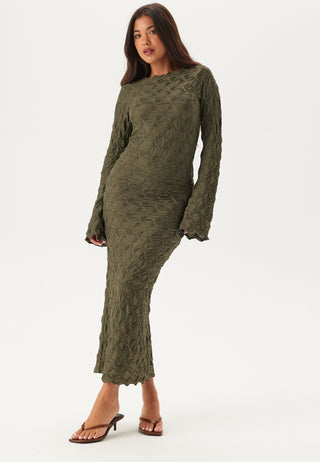 bubbleroom-structure-long-sleeve-midi-dress-khaki-green_5