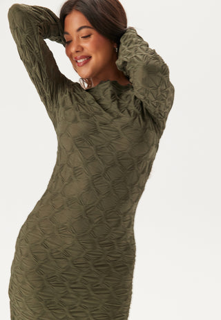 Structure Long Sleeve Midi Dress