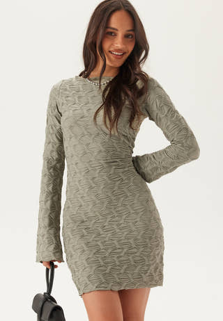 Structure Long Sleeve Short Dress